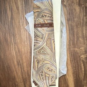 Tasso Elba Paisley Tie in Brown and Gold